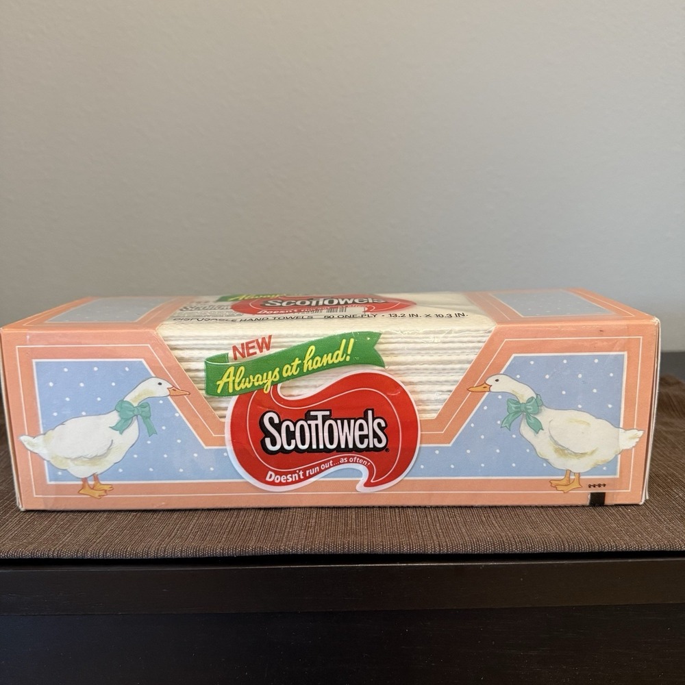 SCOTTOWELS Disposable‎ Hand Towels NEW Vintage 1987 Scott Towels 50 Ct GOOSE